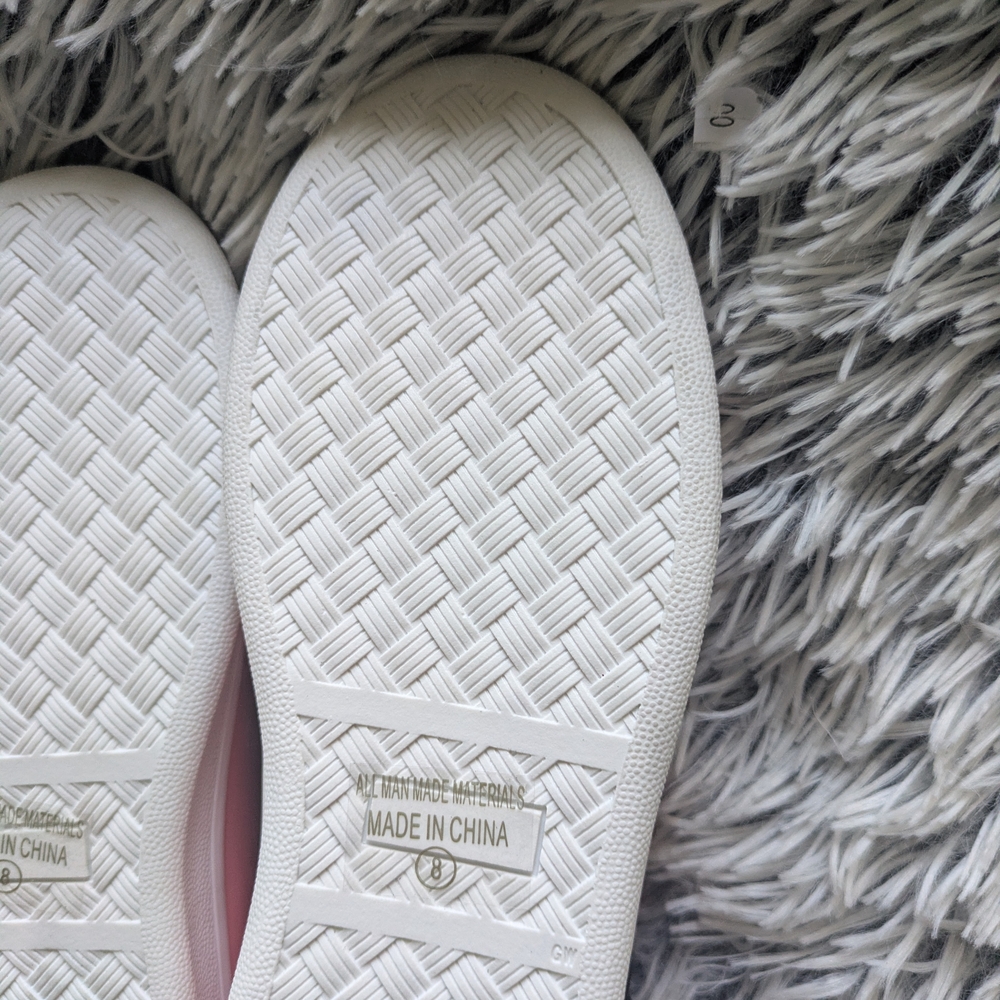 Chase + Chloe Pink Embroidery Heart & Floral Lace-Up Sneakers - Picture 6 of 8